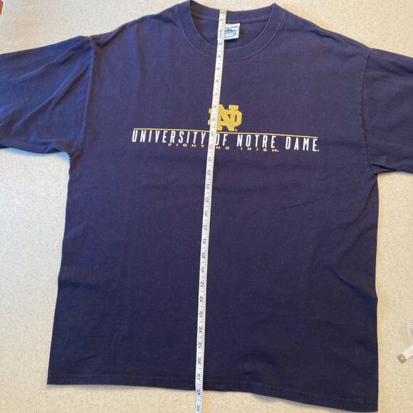 Notre Dame Navy Long Sleeve T Shirt Size M Unisex - Picture 9 of 11